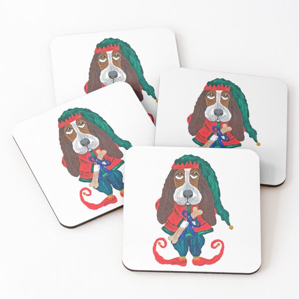 Item preview, Basset Hound Christmas Elf designed and sold by Squirreldumplings.