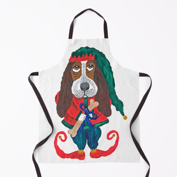Item preview, Basset Hound Christmas Elf designed and sold by Squirreldumplings.