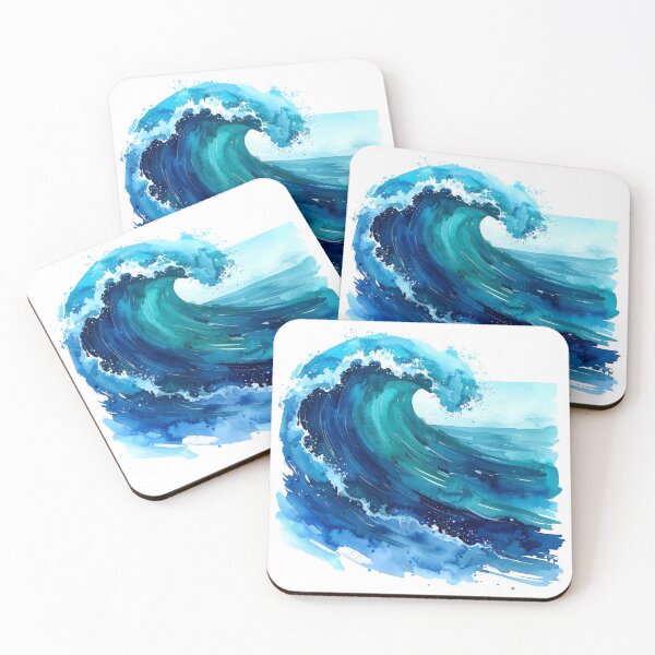 Item preview, Ocean Wave Crashing Watercolor Painting designed and sold by BetweenForms.