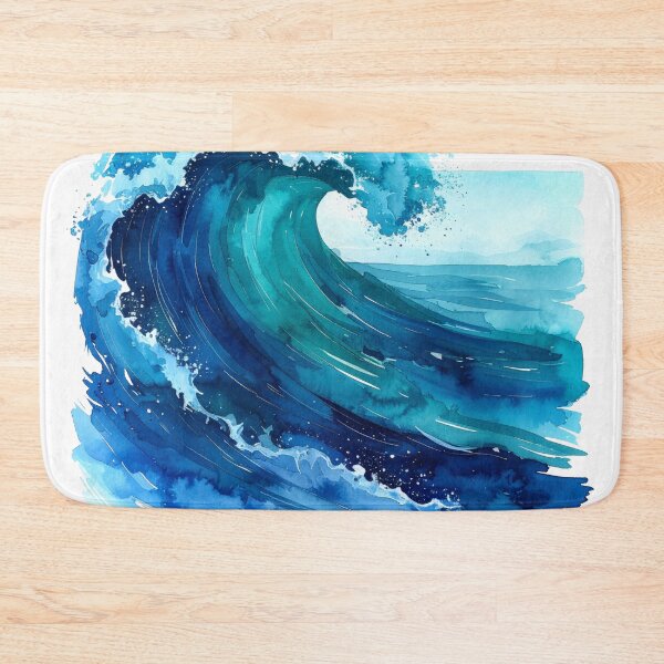 Item preview, Ocean Wave Crashing Watercolor Painting designed and sold by BetweenForms.
