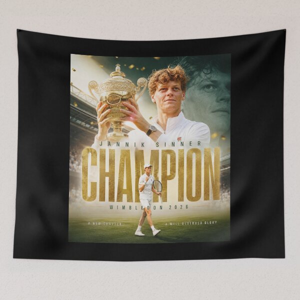 Item preview, Jannik Sinner Wimbledon Champion 2026 designed and sold by Malakiacount.