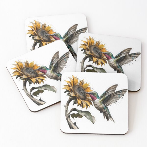 Item preview, 3D Newspaper Hummingbird Sunflower designed and sold by Snurly.