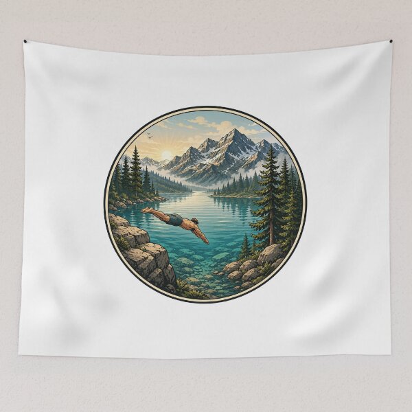 Item preview, Mountain Lake Cliff Diving Adventure designed and sold by DariaOltes.
