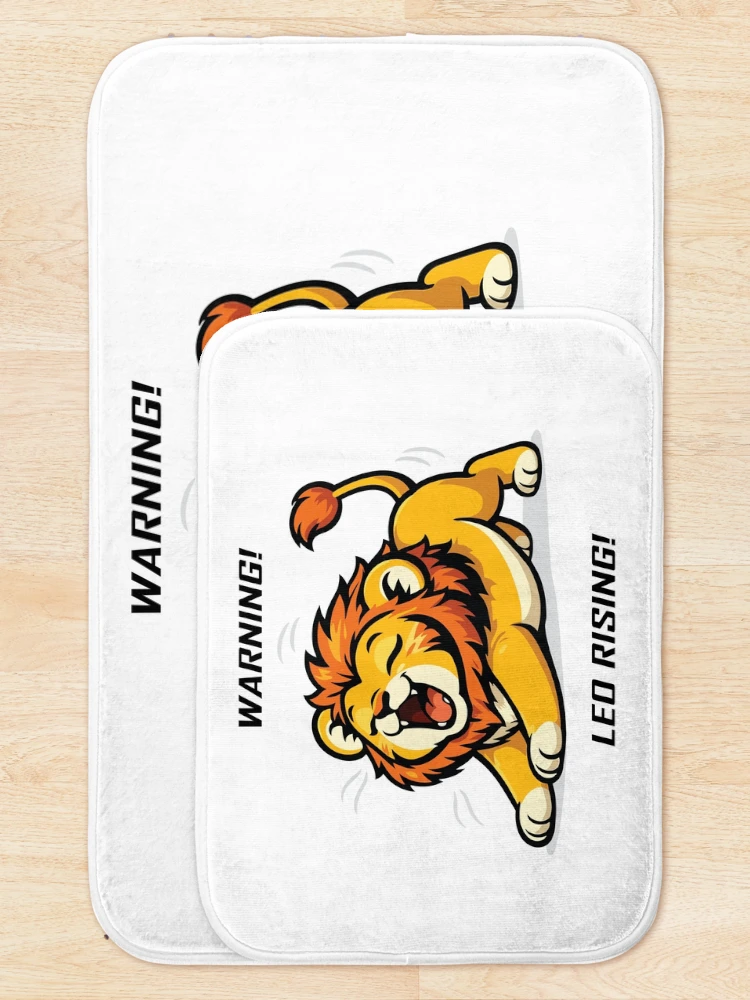 Thumbnail 5 of 6, Bath Mat, Warning! Leo Rising! designed and sold by Remake Design Lab.