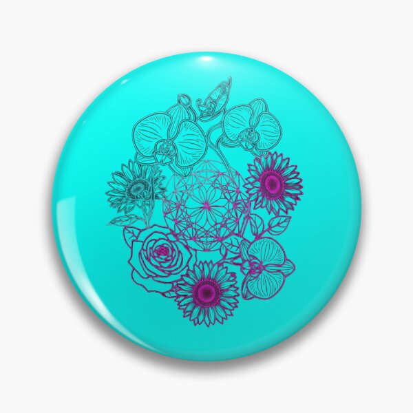 Item preview, Neon Botanical Sacred Geometry Floral Emblem designed and sold by Dzblack.