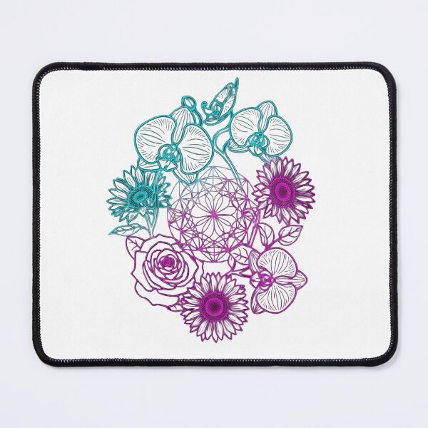 Item preview, Neon Botanical Sacred Geometry Floral Emblem designed and sold by Dzblack.