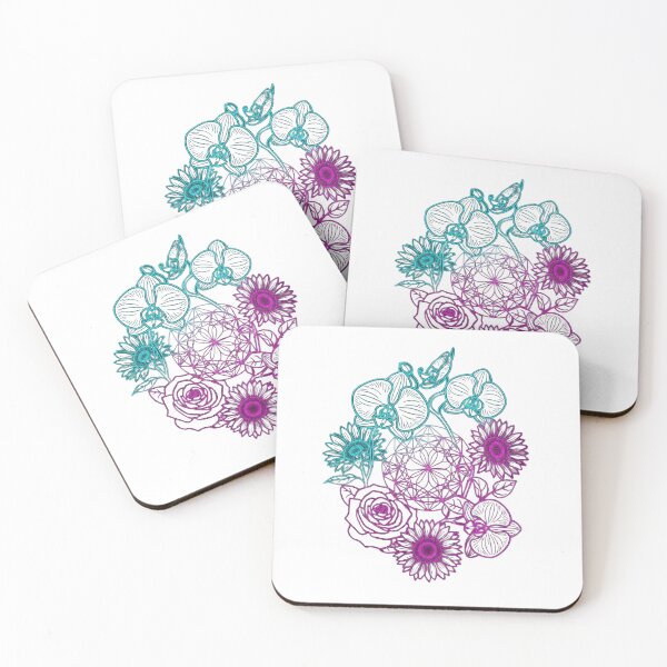 Item preview, Neon Botanical Sacred Geometry Floral Emblem designed and sold by Dzblack.