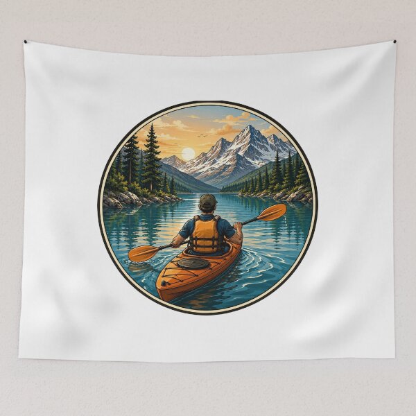 Item preview, Mountain Kayaking Sunset Adventure designed and sold by DariaOltes.