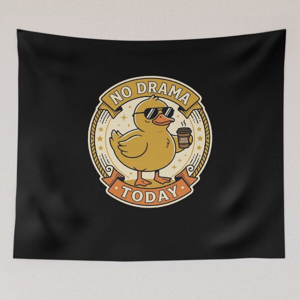 Item preview, No Drama Today Duck Shirt | Funny Coffee Duck T-Shirt | Cute Duck Lover Gift | Vintage Cartoon Duck Design designed and sold by SOFWIN.