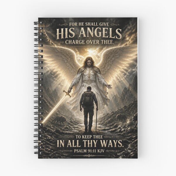 Item preview, Psalm 91:11 KJV – He Shall Give His Angels Charge Over Thee Christian Bible Verse Design designed and sold by Paltooproducts.