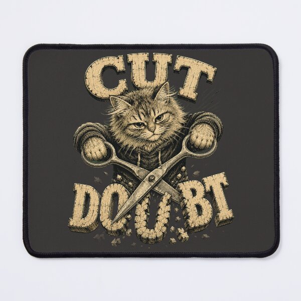 Item preview, Cut Doubt | Vintage Cat Motivation designed and sold by TinyHeroLab.