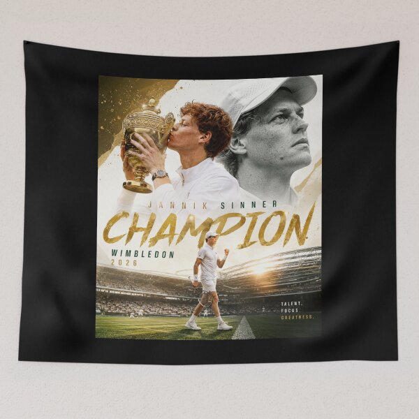 Item preview, Jannik Sinner Wimbledon Champion 2026 designed and sold by Malakiacount.