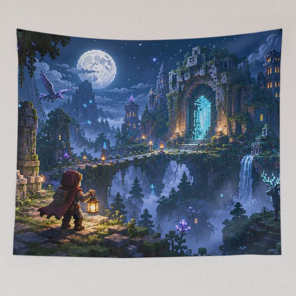 Item preview, Moonlit Ruins and the Hidden Forest Gate designed and sold by pixelpopplanet.