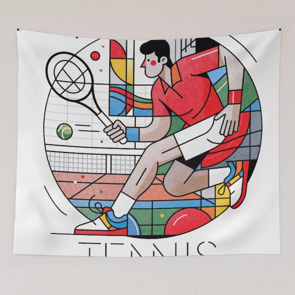 Item preview, Sticker - Decal - Geometric Tennis Motion designed and sold by ForeverPrintsOK.