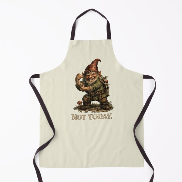 Item preview, Funny Forest Gnome "Not Today." – Defiant Fantasy Vintage Illustration designed and sold by Alpine-Ink.