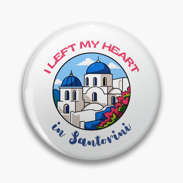 Item preview, I Left My Heart in Santorini - Poetic Blue Domes & Aegean Sunshine Vibe Design designed and sold by S-and-W-4ever.