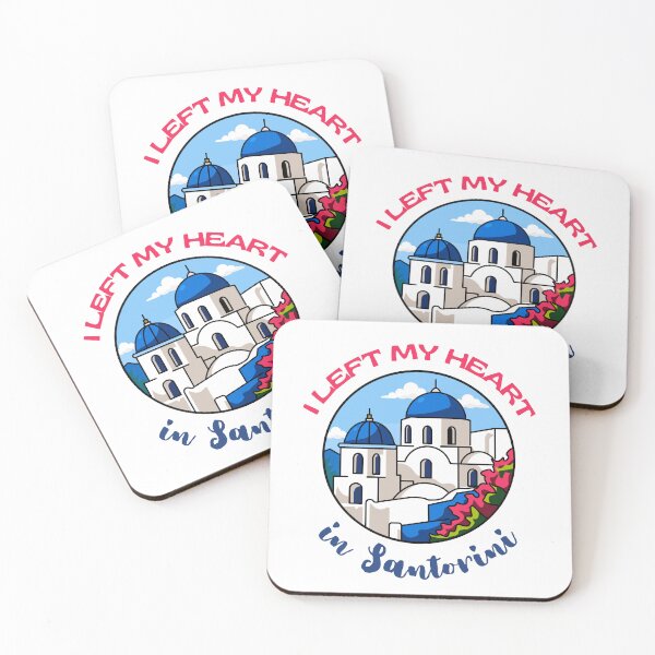 Item preview, I Left My Heart in Santorini - Poetic Blue Domes & Aegean Sunshine Vibe Design designed and sold by S-and-W-4ever.