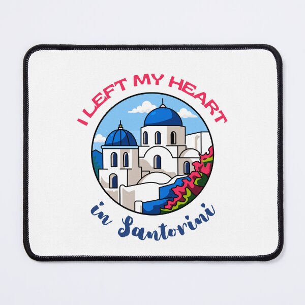 Item preview, I Left My Heart in Santorini - Poetic Blue Domes & Aegean Sunshine Vibe Design designed and sold by S-and-W-4ever.