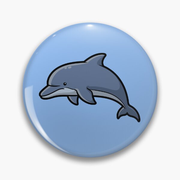 Item preview, Cute Blue Dolphin Swimming Cartoon Kawaii Ocean Art designed and sold by SolutionsArt.