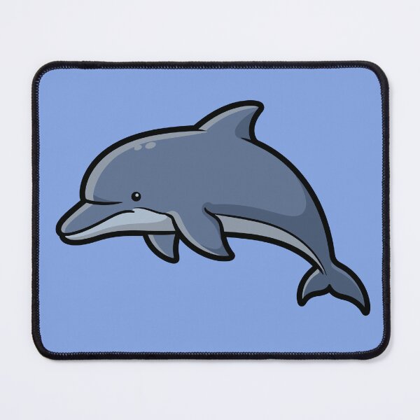 Item preview, Cute Blue Dolphin Swimming Cartoon Kawaii Ocean Art designed and sold by SolutionsArt.