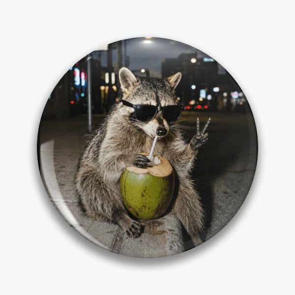 Item preview, Funny Raccoon Eating A Coconut Meme designed and sold by 76Valeria.