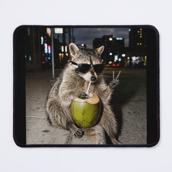 Item preview, Funny Raccoon Eating A Coconut Meme designed and sold by 76Valeria.