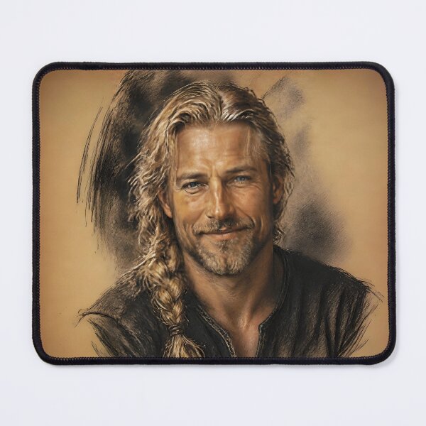 Item preview, Charcoal and Pastel Portrait of a Nordic Man 2 designed and sold by Lucia Amaris Art.