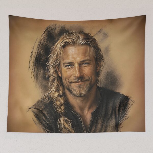 Item preview, Charcoal and Pastel Portrait of a Nordic Man 2 designed and sold by Lucia Amaris Art.