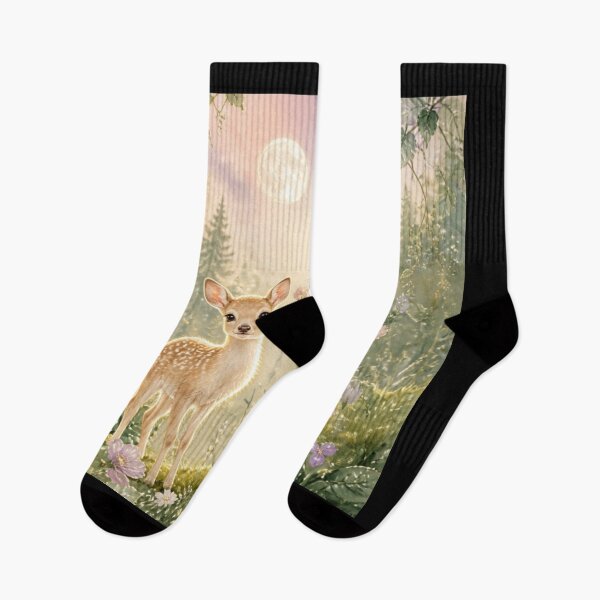Item preview, Cute Baby Deer in Enchanted Forest – Whimsical Floral Fantasy Art Woodland Fawn Illustration designed and sold by DervoTeck2767.