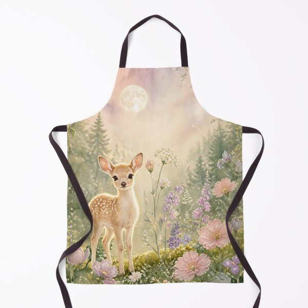 Artikelvorschau, Cute Baby Deer in Enchanted Forest – Whimsical Floral Fantasy Art Woodland Fawn Illustration entworfen und verkauft von DervoTeck2767.