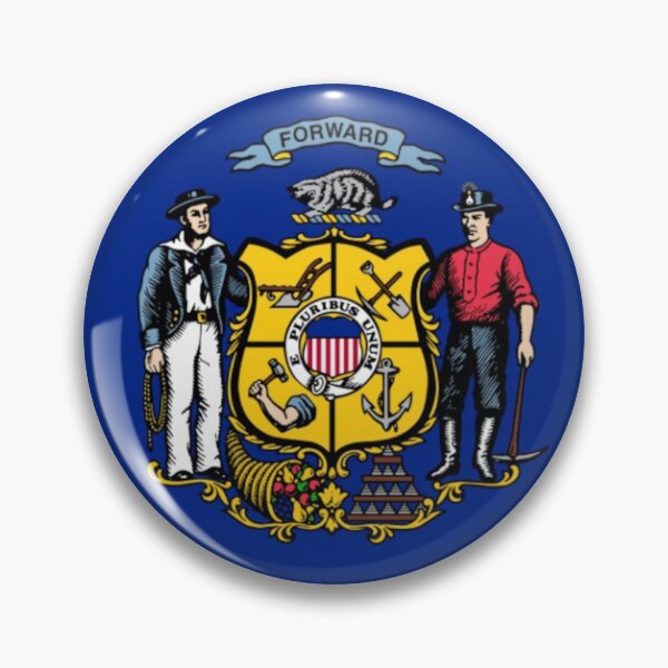 Item preview, Vintage Wisconsin Flag - Distressed Retro Style designed and sold by youngVl.