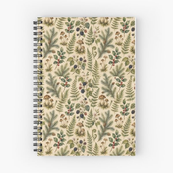 Item preview, Pine Leaves, Mushrooms, and Berries Surface Pattern designed and sold by SunnyandStardust.