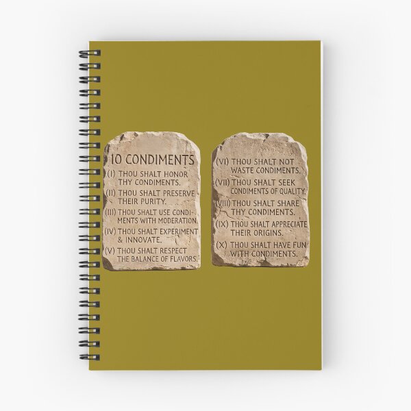 Item preview, The 10 Condiments - Sarcastic Stone Tablets of Flavor - Funny Kitchen Art Print designed and sold by Trevor Cutler.