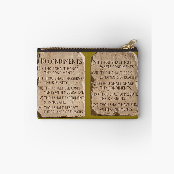 Item preview, The 10 Condiments - Sarcastic Stone Tablets of Flavor - Funny Kitchen Art Print designed and sold by Trevor Cutler.