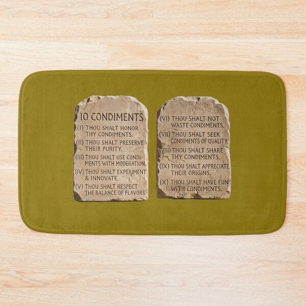Item preview, The 10 Condiments - Sarcastic Stone Tablets of Flavor - Funny Kitchen Art Print designed and sold by Trevor Cutler.
