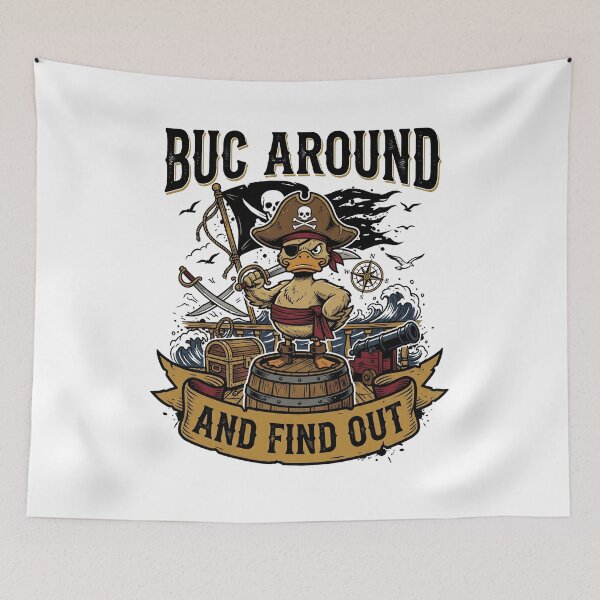 Item preview, BUC Around And Find Out Funny Pirate Pun Vintage Sports Design designed and sold by get55shirt.