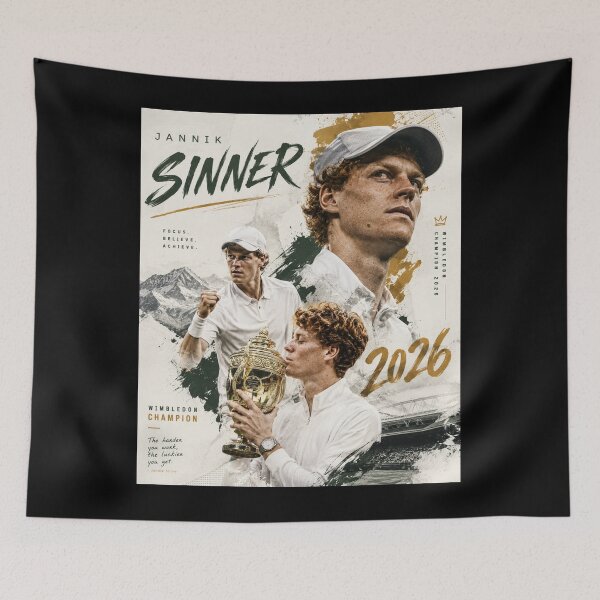 Item preview, Jannik Sinner Wimbledon Champion 2026 designed and sold by Malakiacount.
