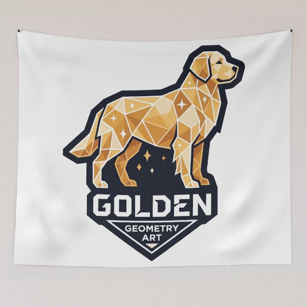 Item preview, Golden Retriever Geometry Art designed and sold by zoughlal.