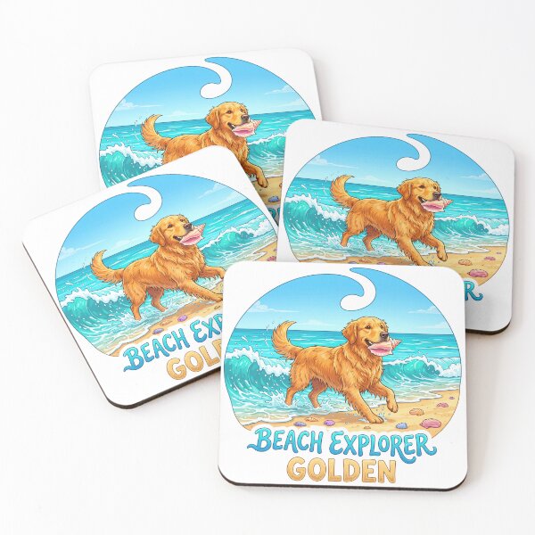 Item preview, Golden Retriever Dog Beach Explorer designed and sold by zoughlal.