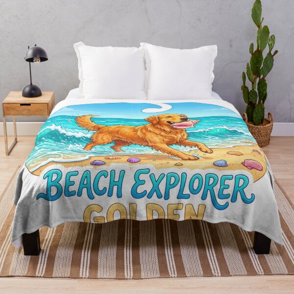 Item preview, Golden Retriever Dog Beach Explorer designed and sold by zoughlal.