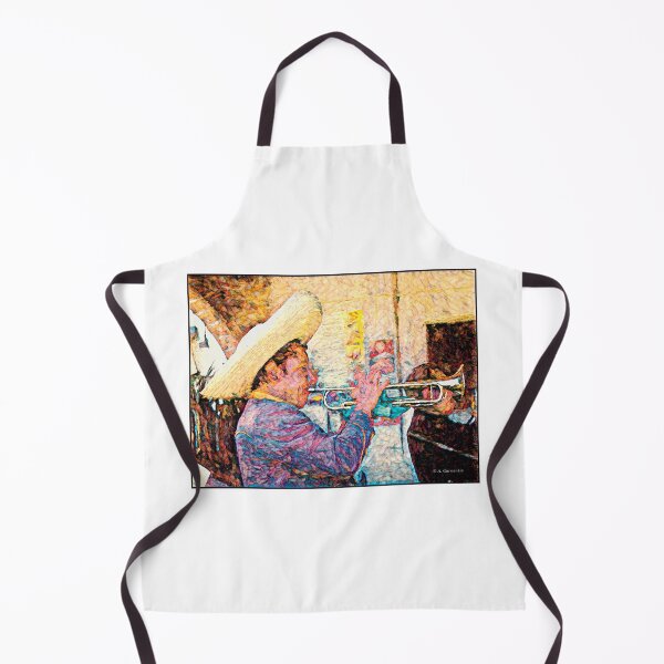 Item preview, Mexico City, Mexico, August, 1960, Street Musician, Trumpet Player, Digital Illustration designed and sold by AMacGPhilly.