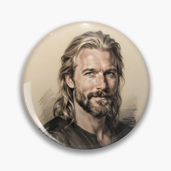 Item preview, Charcoal and Pastel Portrait of a Nordic Man 3 designed and sold by Lucia Amaris Art.