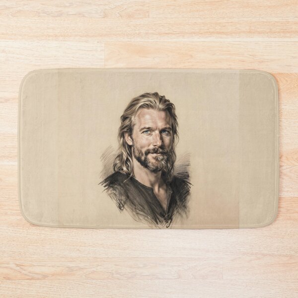 Item preview, Charcoal and Pastel Portrait of a Nordic Man 3 designed and sold by Lucia Amaris Art.