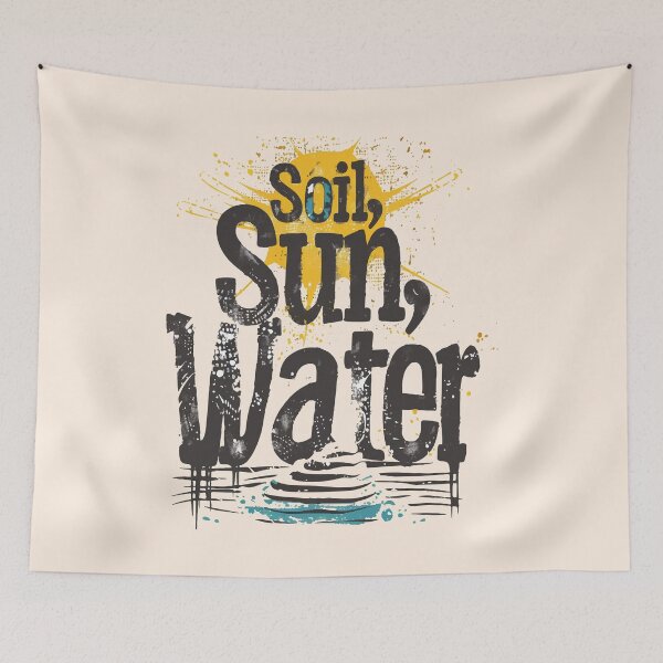 Item preview, Soil Sun Water Ripple Text Design designed and sold by RichardRags.