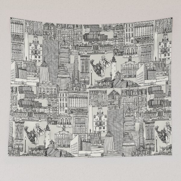 Item preview, Boston toile black strong white designed and sold by scrummy.