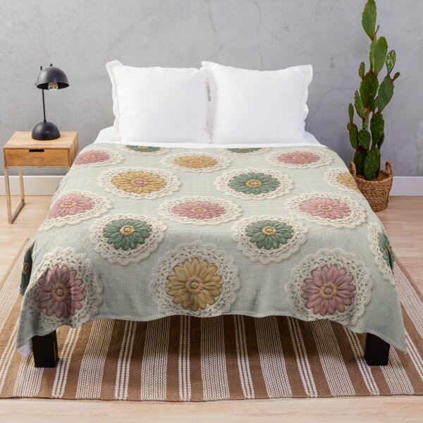 Item preview, Vintage Lace Medallions — Embroidered Floral Pattern designed and sold by SweetManar.