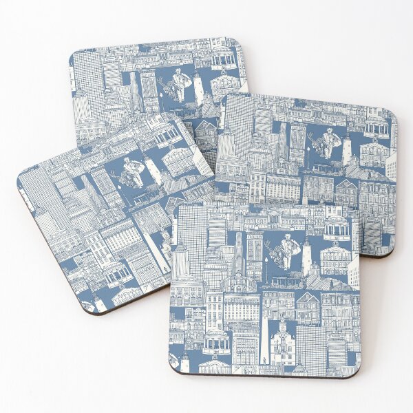 Item preview, Boston toile cobalt denim designed and sold by scrummy.