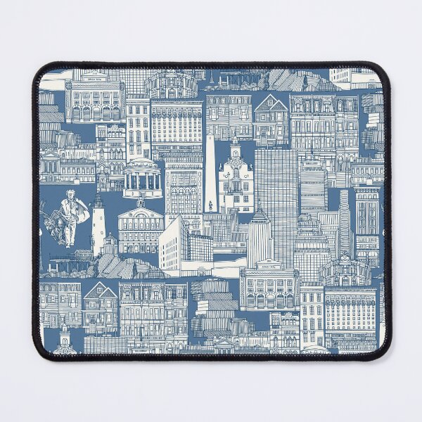 Item preview, Boston toile cobalt denim designed and sold by scrummy.