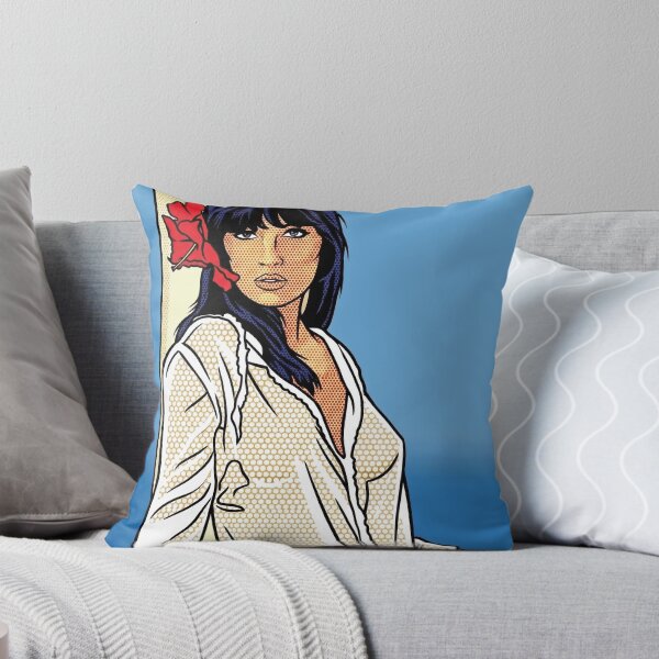 Item preview, Retro Pop Art Comic Woman Red Hibiscus designed and sold by Terry Bain.