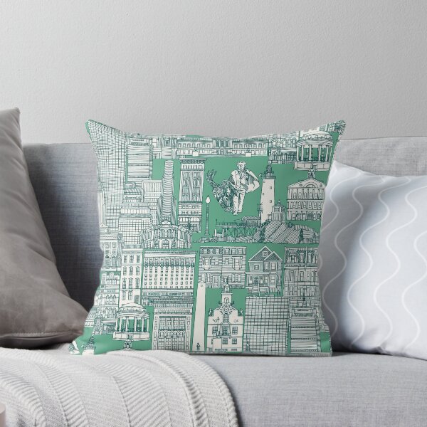 Item preview, Boston toile dark teal peppermint green designed and sold by scrummy.